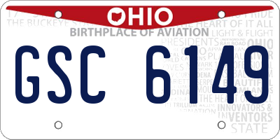 OH license plate GSC6149