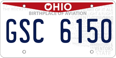 OH license plate GSC6150