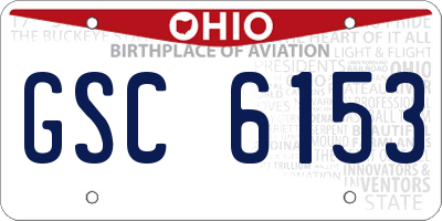 OH license plate GSC6153