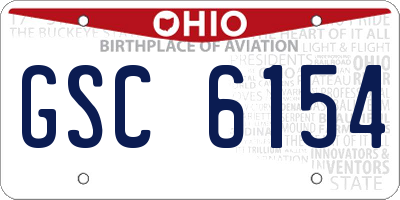 OH license plate GSC6154