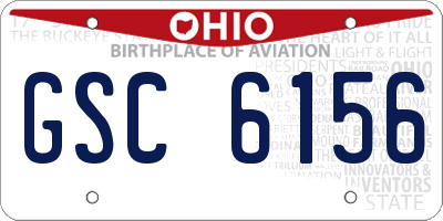 OH license plate GSC6156