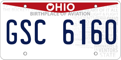 OH license plate GSC6160