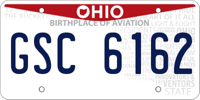 OH license plate GSC6162