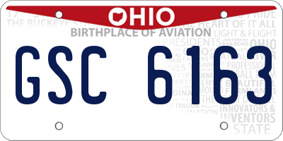 OH license plate GSC6163