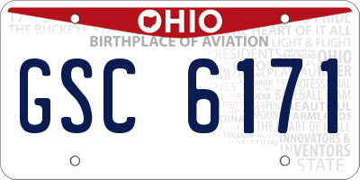 OH license plate GSC6171