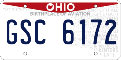 OH license plate GSC6172