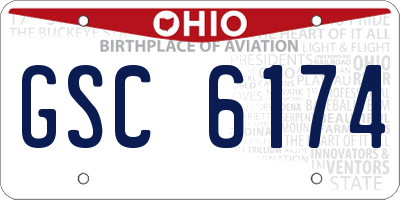 OH license plate GSC6174