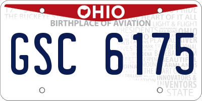 OH license plate GSC6175