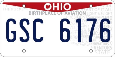 OH license plate GSC6176