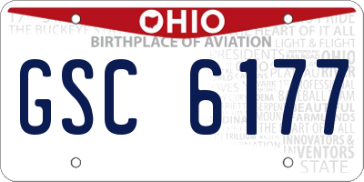 OH license plate GSC6177