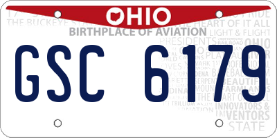 OH license plate GSC6179