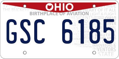 OH license plate GSC6185