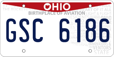 OH license plate GSC6186