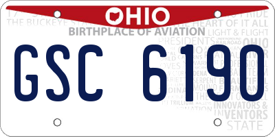 OH license plate GSC6190