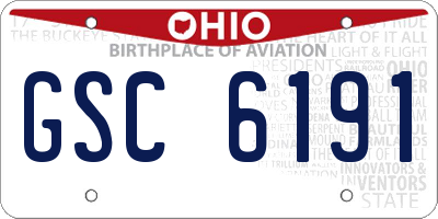 OH license plate GSC6191