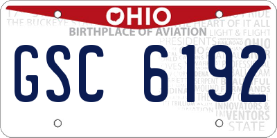 OH license plate GSC6192