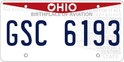 OH license plate GSC6193