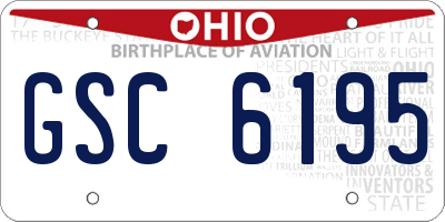 OH license plate GSC6195