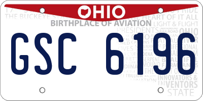 OH license plate GSC6196