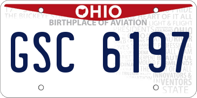 OH license plate GSC6197