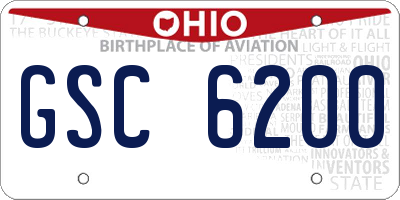 OH license plate GSC6200