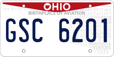 OH license plate GSC6201