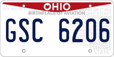 OH license plate GSC6206