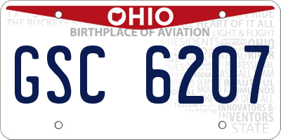 OH license plate GSC6207