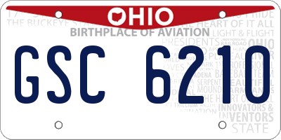 OH license plate GSC6210