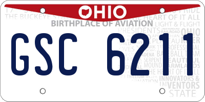 OH license plate GSC6211