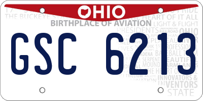 OH license plate GSC6213