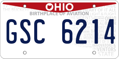 OH license plate GSC6214