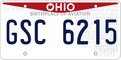 OH license plate GSC6215