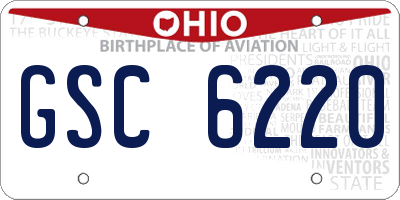 OH license plate GSC6220