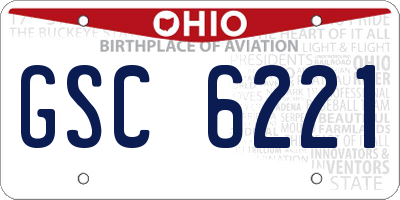 OH license plate GSC6221