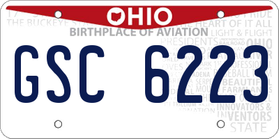 OH license plate GSC6223