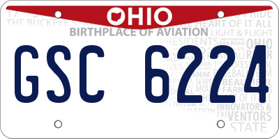 OH license plate GSC6224