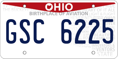 OH license plate GSC6225