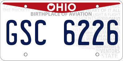 OH license plate GSC6226