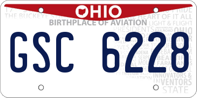 OH license plate GSC6228