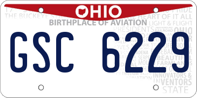 OH license plate GSC6229