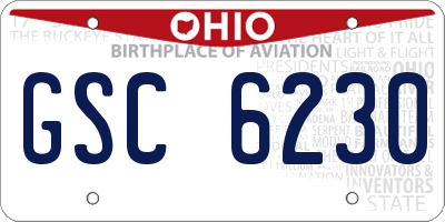 OH license plate GSC6230