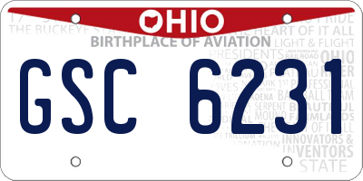 OH license plate GSC6231