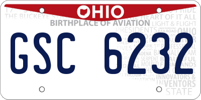 OH license plate GSC6232