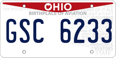 OH license plate GSC6233