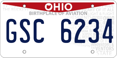 OH license plate GSC6234