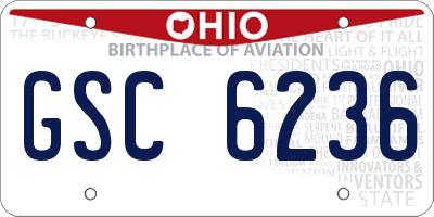 OH license plate GSC6236