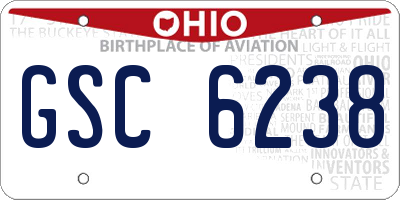 OH license plate GSC6238