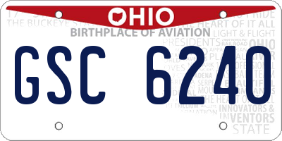 OH license plate GSC6240