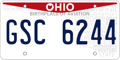 OH license plate GSC6244